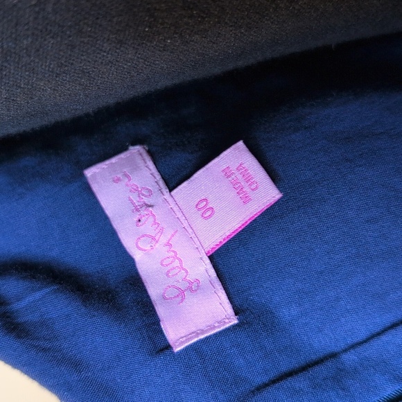 Lilly Pulitzer Valli Navy Shift Mini Dress Silver Gold Metallic Trim 00 - Picture 10 of 15